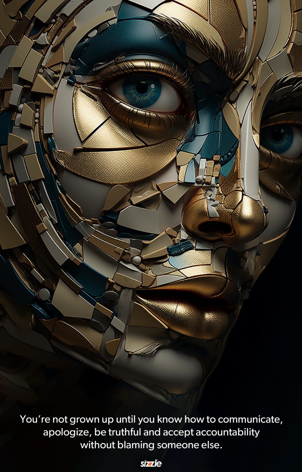 You’re not grown up until you know how to communicate, apologize, be truthful and accept accountability without blaming someone else.