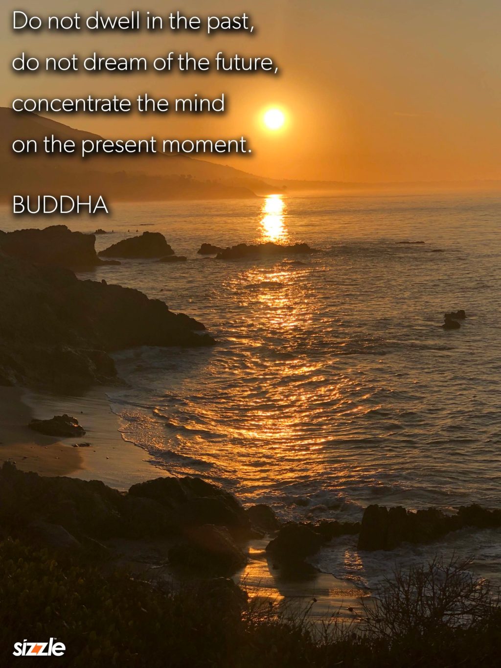 Do not dwell in the past, do not dream of the future, concentrate the mind on the present&nbsp;moment.