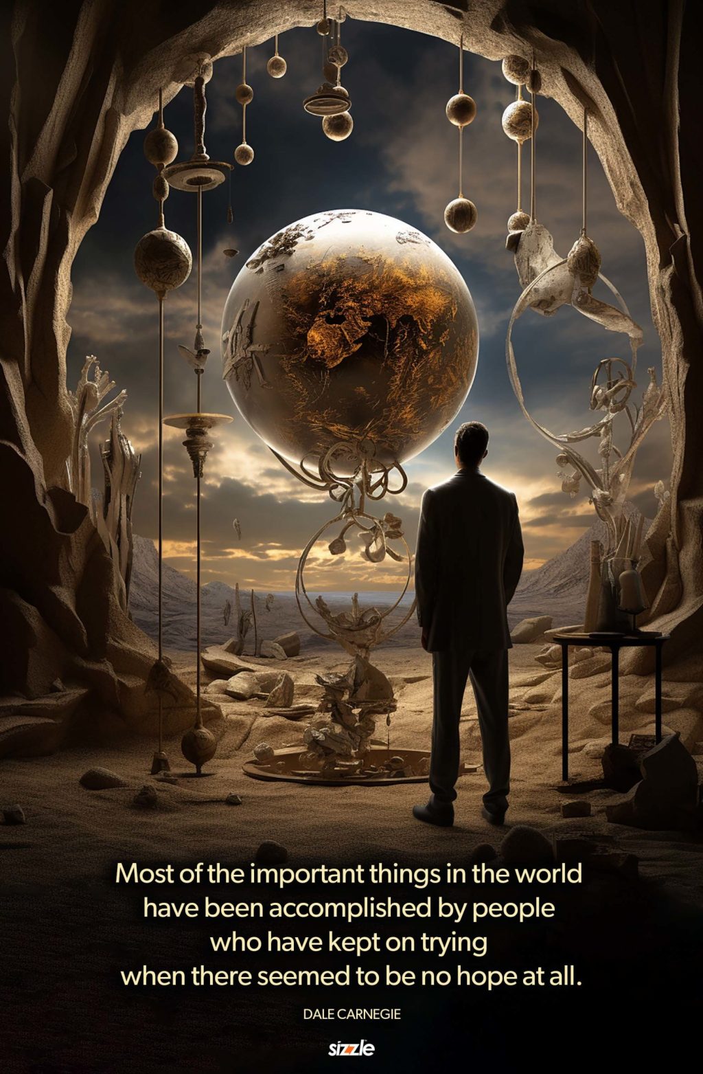 Most of the important things in the world have been accomplished by people who have kept on trying when there seemed to be no hope at&nbsp;all.