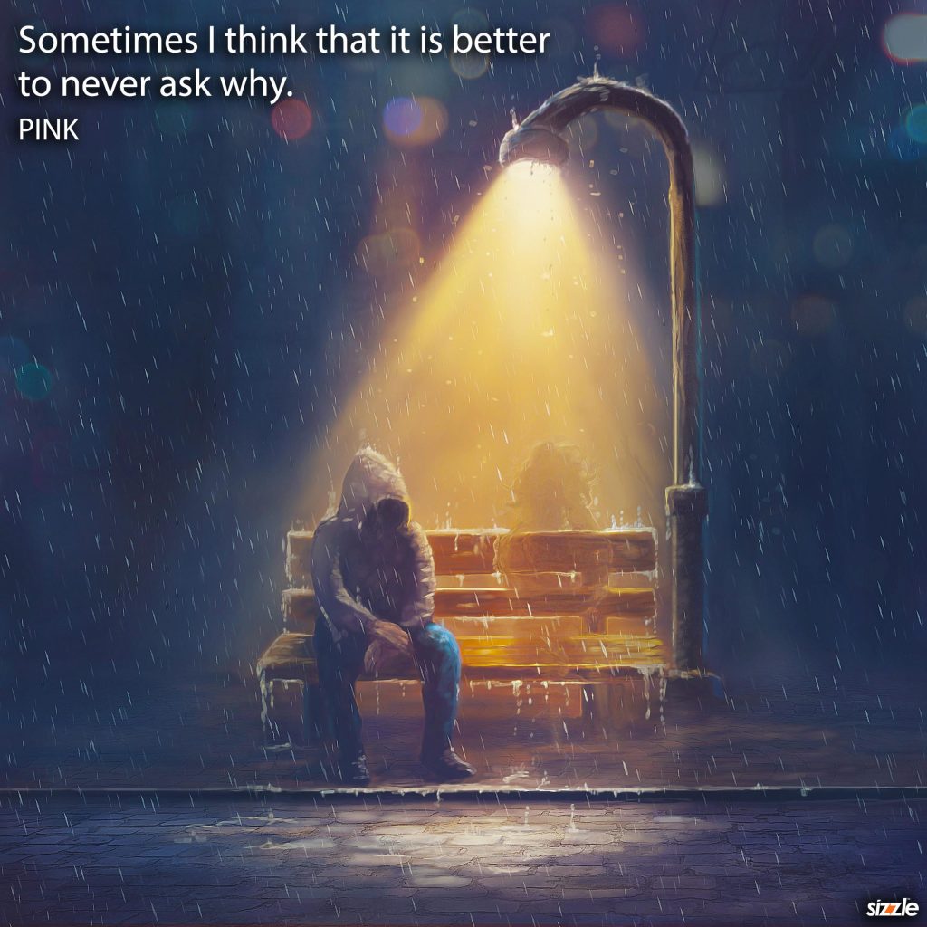 Sometimes I think that it is better to never ask&nbsp;why.