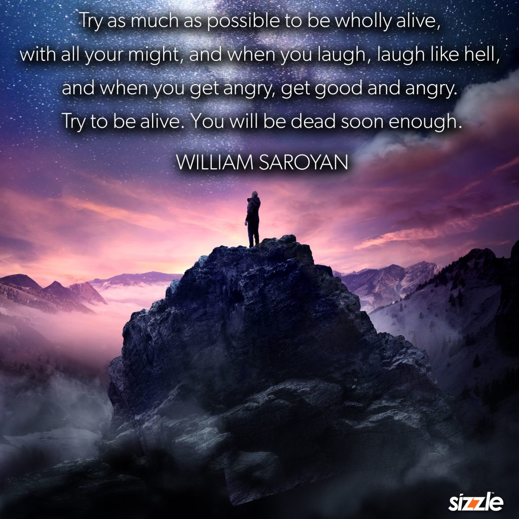 Try as much as possible to be wholly alive.