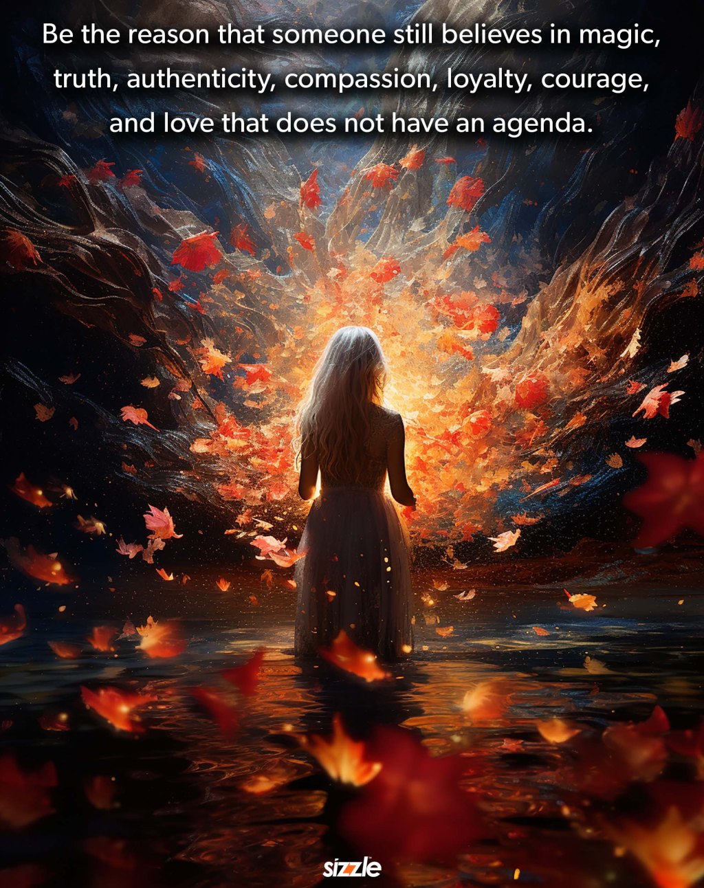 Be the reason that someone still believes in magic, truth, authenticity, compassion, loyalty, courage, and love that does not have an agenda.