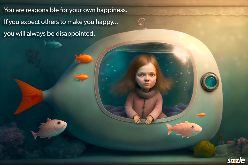 You are responsible for your own happiness. If you expect others to make you happy, you will always be&nbsp;disappointed.