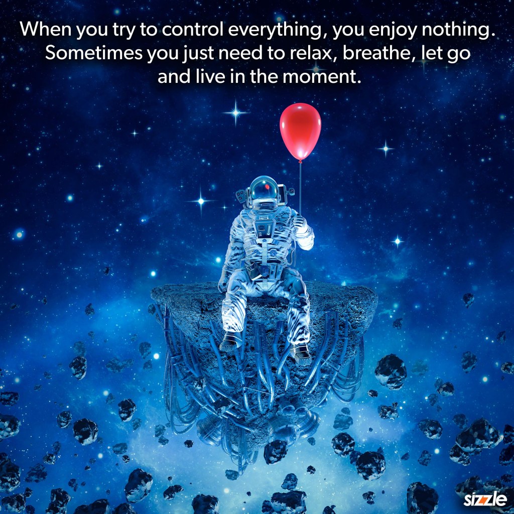 When you try to control everything, you enjoy nothing. Sometimes you just need to relax, breathe, let go and live in the&nbsp;moment.
