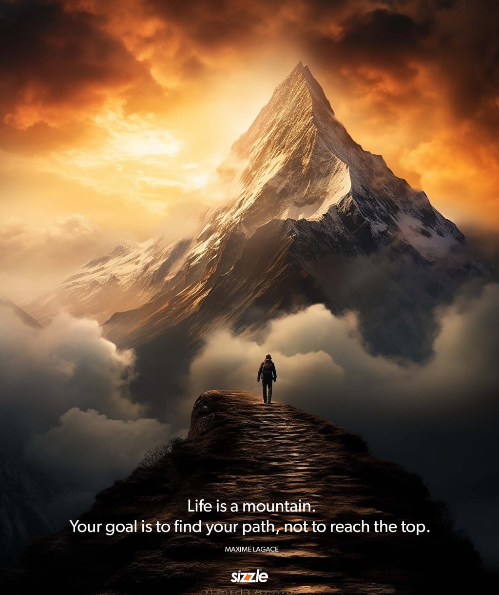 Life is a mountain. Your goal is to find your path, not to reach the top. 