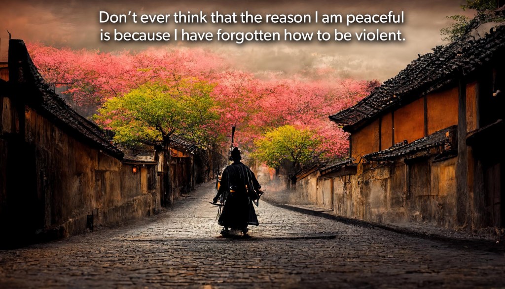 Don’t ever think that the reason I am peaceful is because I have forgotten how to be&nbsp;violent.