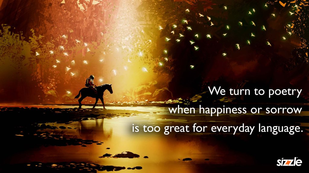 We turn to poetry when happiness or sorrow is too great for everyday&nbsp;language.
