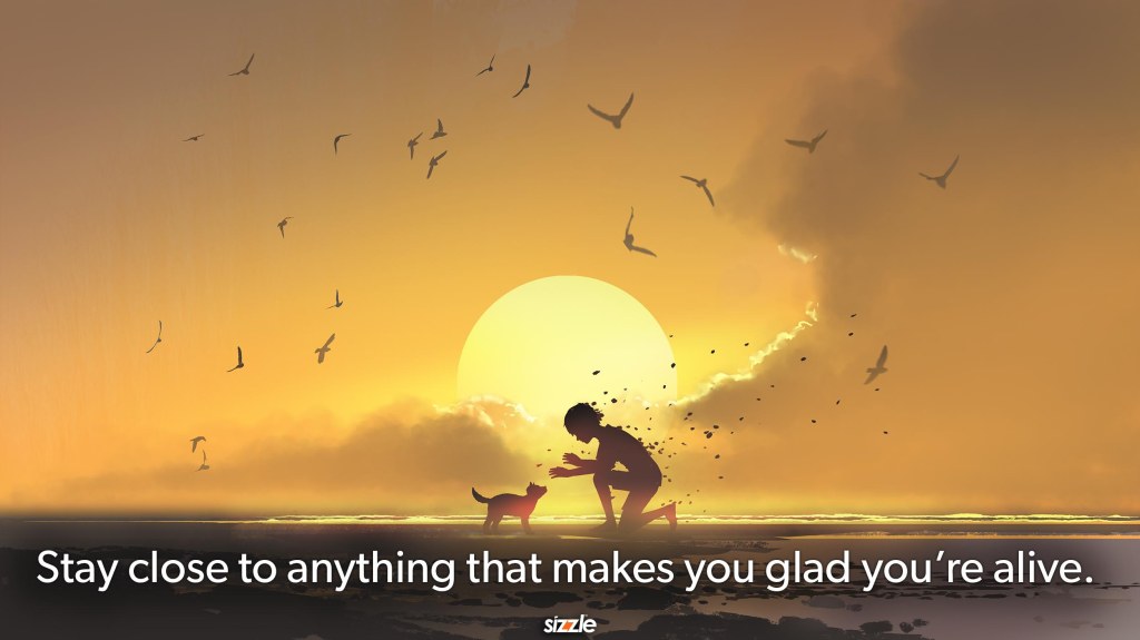 Stay close to anything that makes you glad you’re&nbsp;alive.