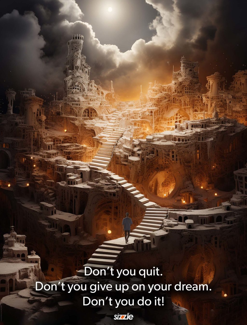 Don’t you quit. Don’t you give up on your dream. Don’t you do&nbsp;it!