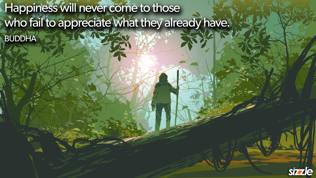 Happiness will never come to those who fail to appreciate what they already have.