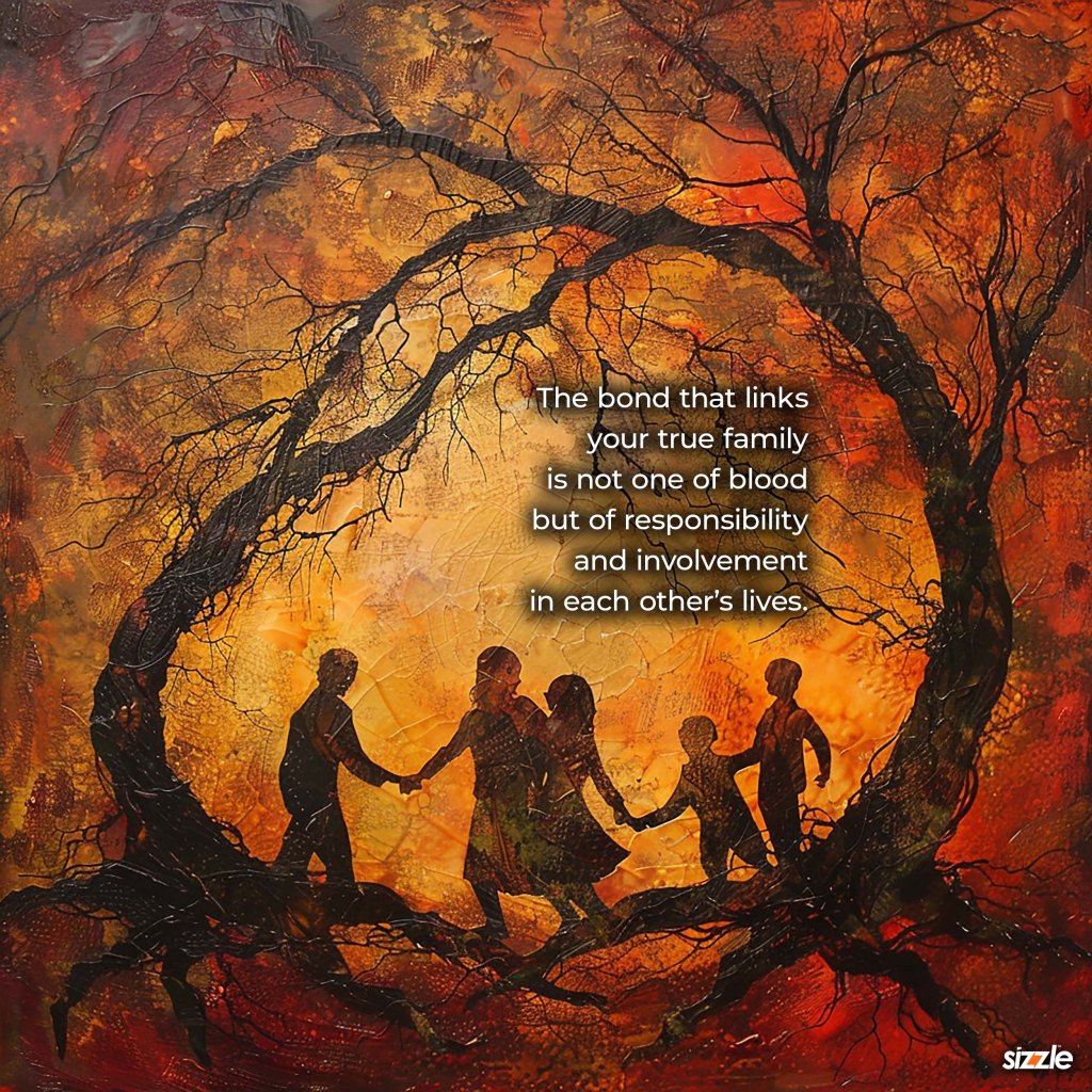 The bond that links your true family is not one of blood but of responsibility and involvement in each other’s&nbsp;lives.